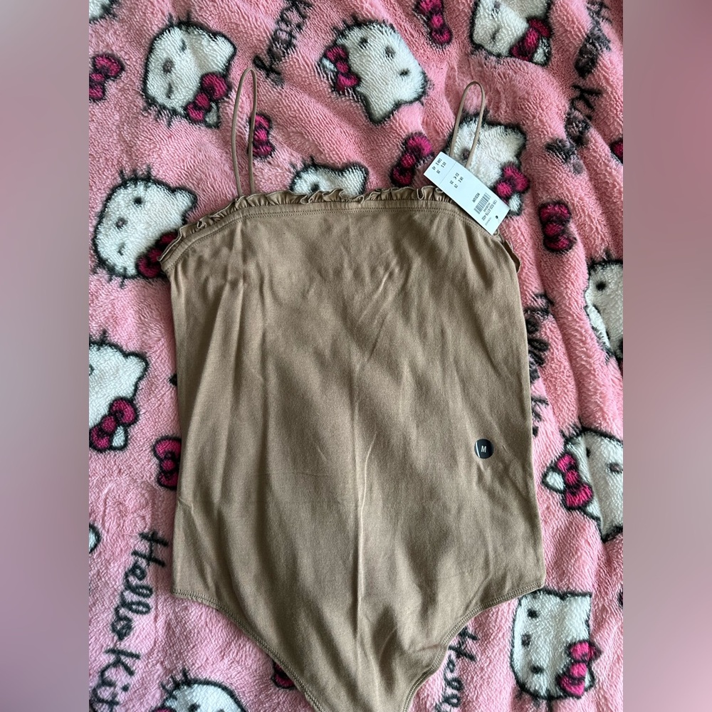 Abercrombie Tan Spaghetti Strap Bodysuit NWT